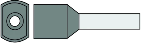 Geïsol. twinadereindhuls 4 mm2, Grijs, penlengte = 12mm