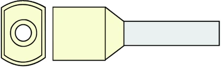 Geïsol. twinadereindhuls 10 mm2, Ivoor, penlengte = 14mm