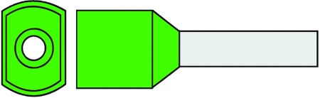 Geïsol. twinadereindhuls 16 mm2, Groen, penlengte = 16mm