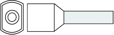 Geïsol. twinadereindhuls 0,5 mm2, Wit, penlengte = 8mm, DIN