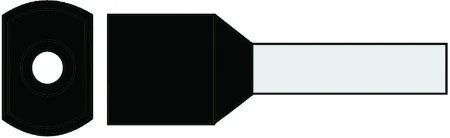 Geïsol. twinadereindhuls 1,5 mm2, Zwart, penlengte = 8mm, DIN