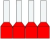 Geïsol. adereindhuls 1,00 mm2, Band, Rood, penlengte = 8mm, standaard