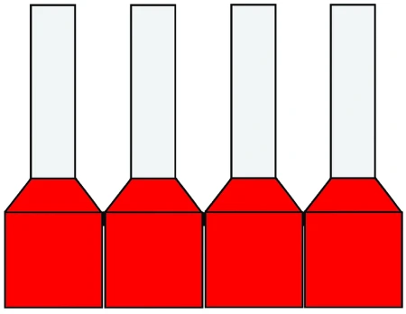 Geïsol. adereindhuls 1,00 mm2, Band, Rood, penlengte = 8mm, DIN