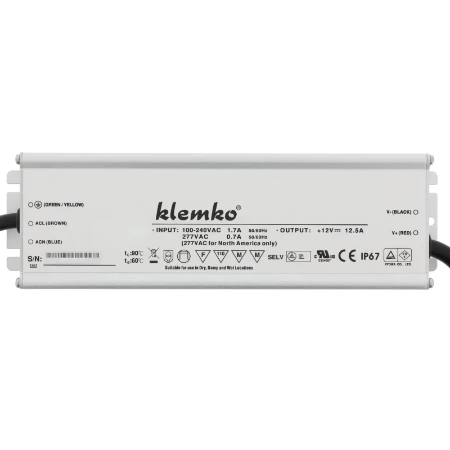 Leddriver IP67 voor constante spanning 12V. Pmax = 150W.