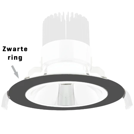 Ronde pasring 170mm voor Juno module, Zwart