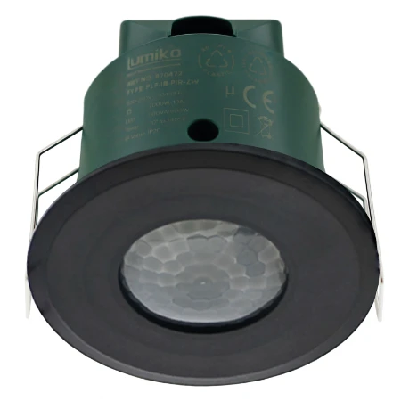 Aanwezigheiddetector plafond PIR, 230V, 2000W, 7M, 40m2, Zwart