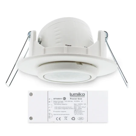 Aanwezigheiddetector plafond PIR, 2200W, 6M, 30m2, 1 Relais