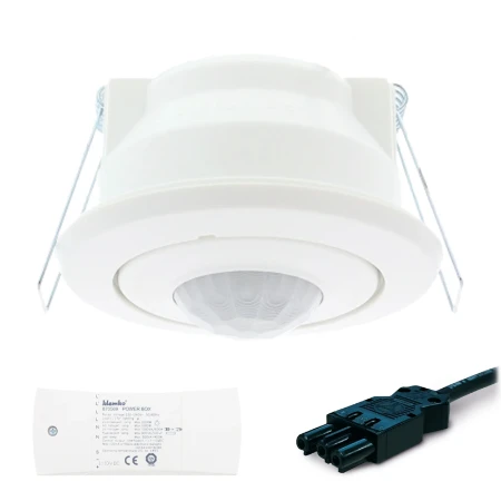 Aanwezigheiddetector plafond PIR, 2200W, 8M, 50m2, 1-10V, Wieland