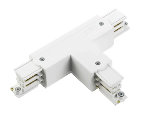 3 fase rails - T connector rechts (65x95 mm) wit (RAL9010)