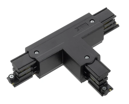 3 fase rails - T connector, zwart (RAL9005), Links