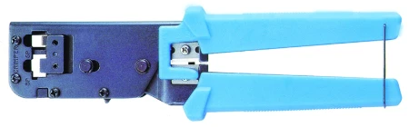 Strip-knip-krimptang voor het verwerken van RJ11/RJ12/RJ45