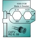 Inzetmatrijs MTF Coax Connector / Coaxial 8,23 mm en 9,14 mm