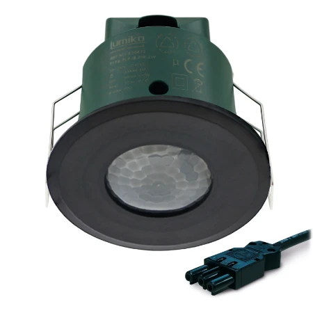 Aanwezigheiddetector plafond PIR, 2000W, 7M, 40m2, Zwart, Wieland