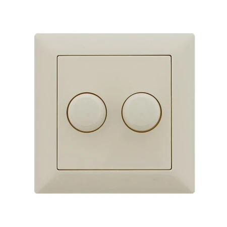 Kunststof afdekking voor Duo dimmer, voor GIRA, RAL1013 crème