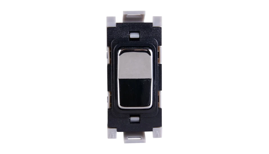 Grid Switch 20A SP Retractive Chrome Black Insert | DETA Electrical