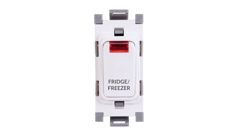 Grid Switch 20A DP Neon Fridge Freezer White | DETA Electrical