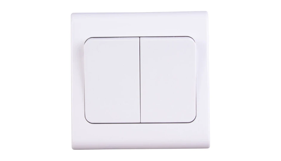 Slimline 2 Gang 2 Way 10AX Wide Rocker Plate Switch | DETA Electrical