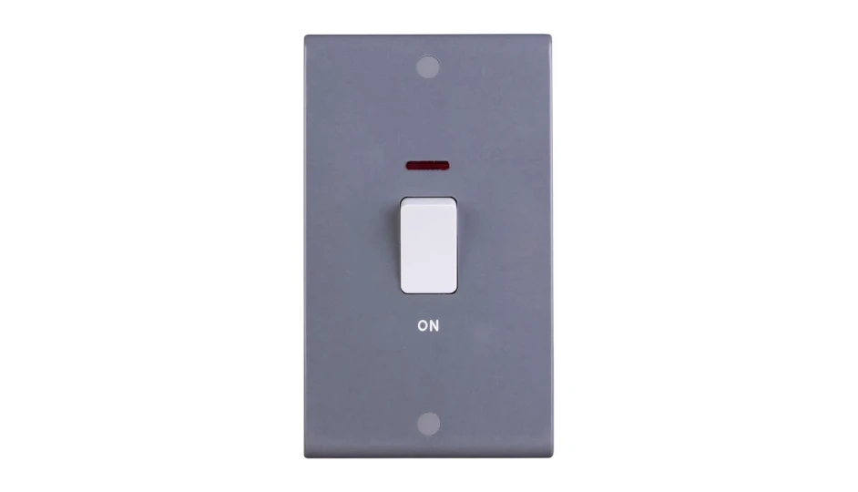 Slimline Part M 50A DP Switch Tall with Neon Grey | DETA Electrical