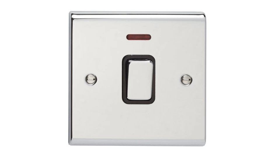 Slimline Décor 20A DP Switch with Neon Chrome Black Insert | DETA ...