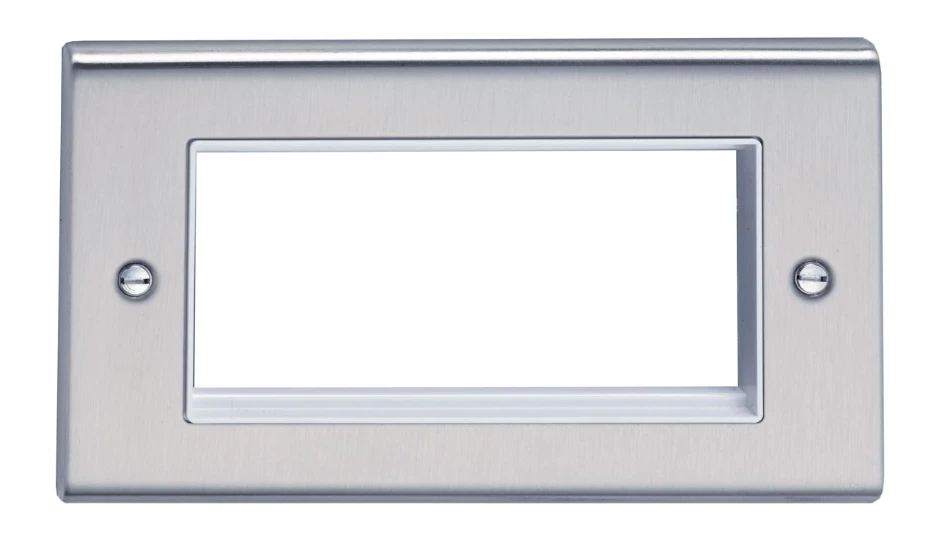 Slimline Décor Four Module Data Plate Stainless Steel White Insert ...