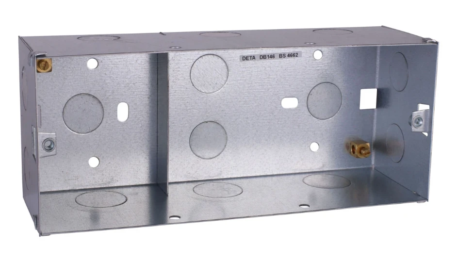 Recessed Media Plate 61mm Flush Metal Back Box | DETA Electrical