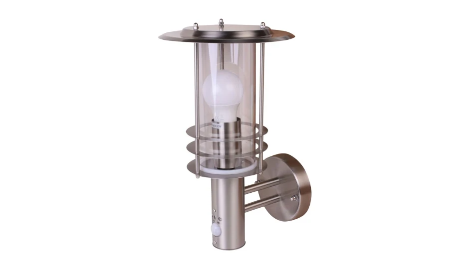 Lantern with PIR and 2800K LED Lamp Stainless Steel | DETA Electrical