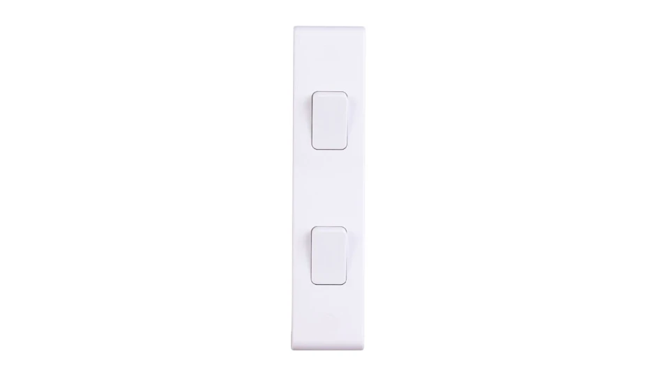 Slimline 2 Gang 2 Way 10AX Architrave Switch | DETA Electrical