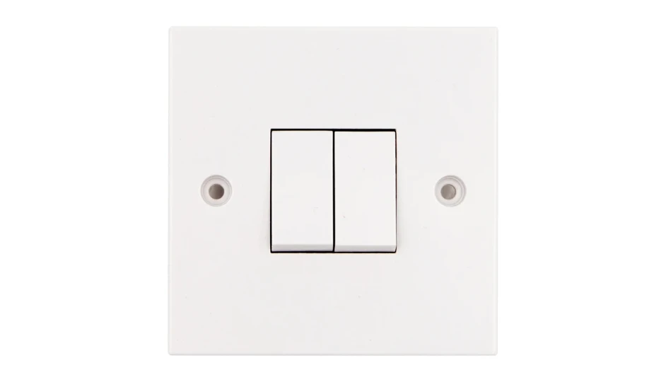 Square 2 Gang 2w 10AX Plate Switch | DETA Electrical