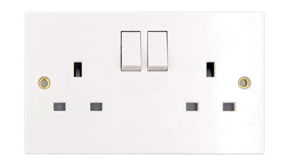 Square 2 Gang 13A Switched Socket Double Pole | DETA Electrical