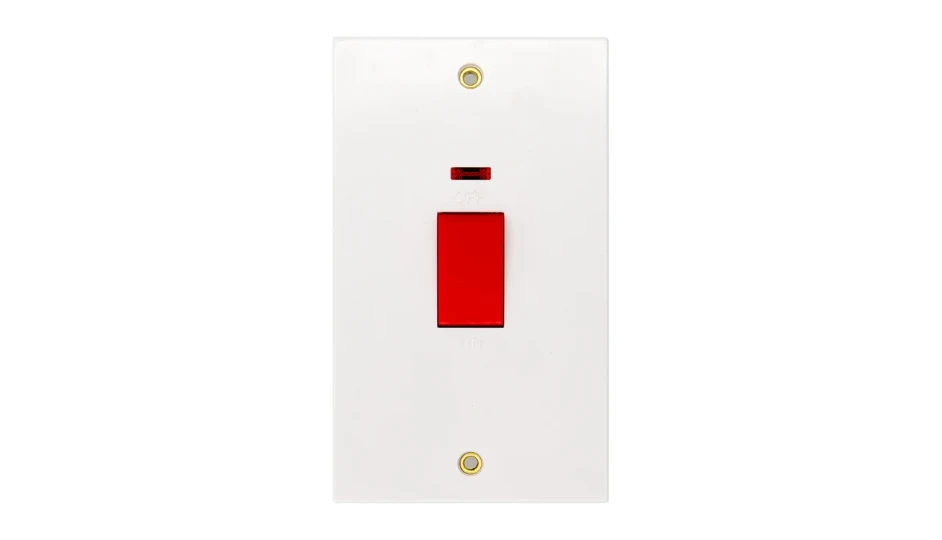 Square 50A Double Pole Switch Tall Neon | DETA Electrical