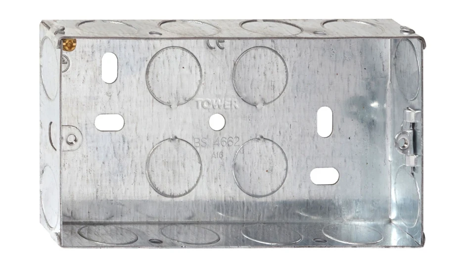 CDL Micro Double Electrical Metal Back Box/Pattress Box 25mm Deep - 2