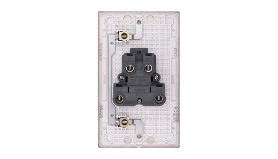 Pro Décor 50A DP Switch Tall Stainless Steel White Insert | DETA Electrical