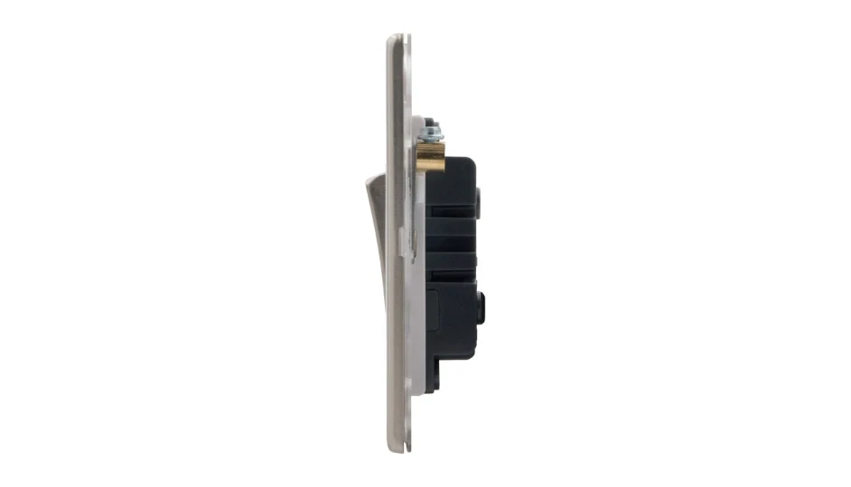 Pro Décor 2 Gang 2 Way 10AX Plate Switch Stainless Steel White Insert ...