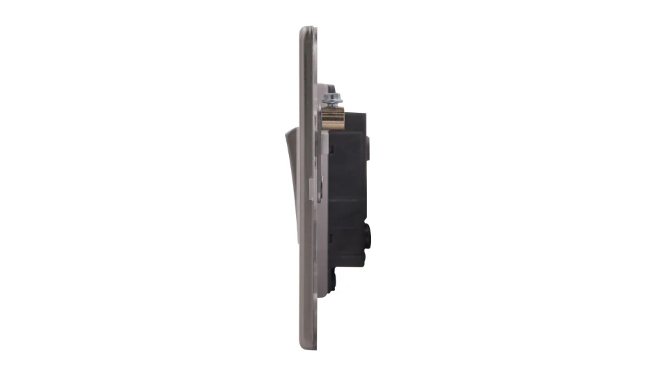 Pro Décor 1 Gang Intermediate 10AX Plate Switch Stainless Steel White ...