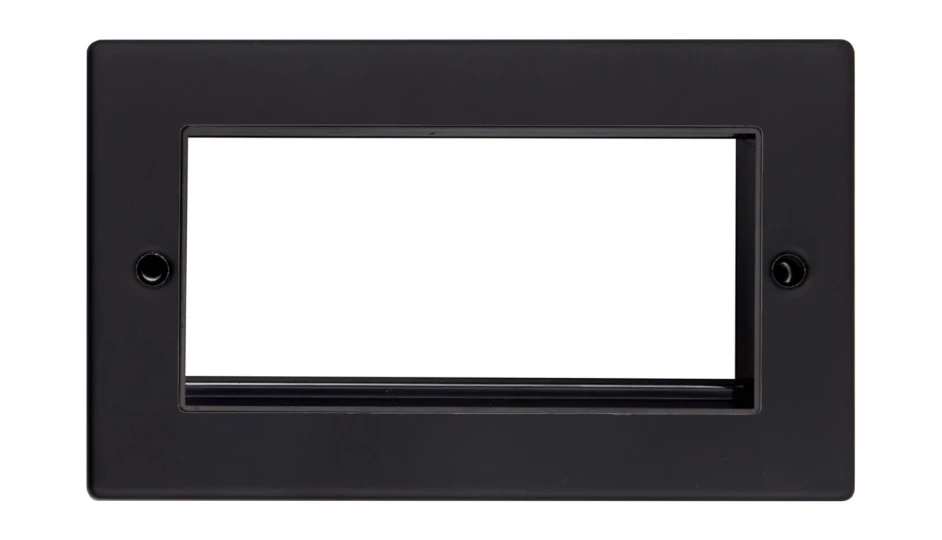 Pro Décor Four Module Data Plate Matt Black | DETA Electrical