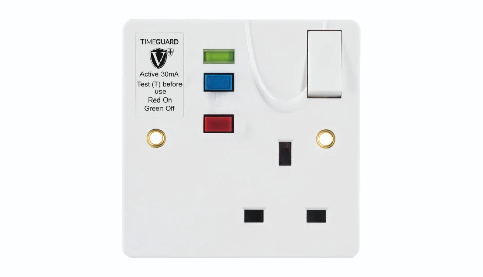 Valiance+® RCD Protected Single Gang White Switched Socket – Active ...