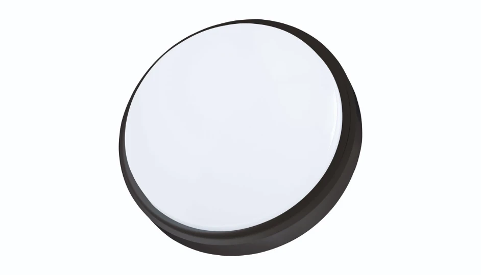 12W Slimline LED Energy Saver IP54 Round Wall/Ceiling Light – Black