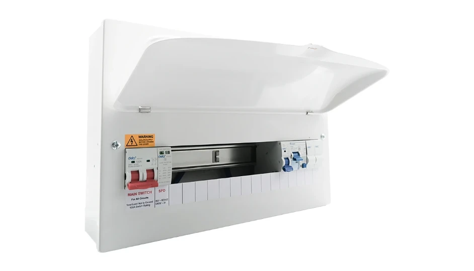22 Module Consumer Unit with 100A Mains Switch, Type 2 SPD, 40A 30mA ...