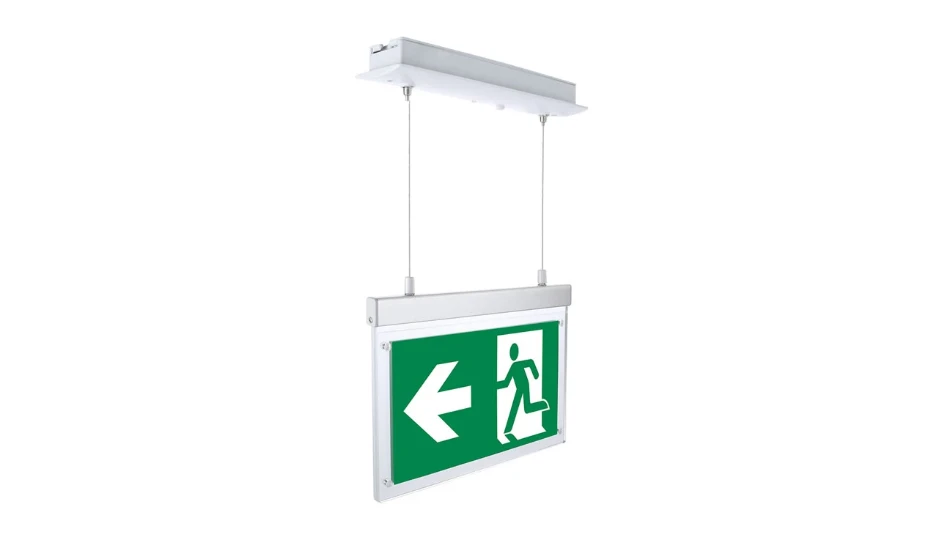 2W Razor Emergency Maintained Exit Sign Recessed Hanging Blade With ...