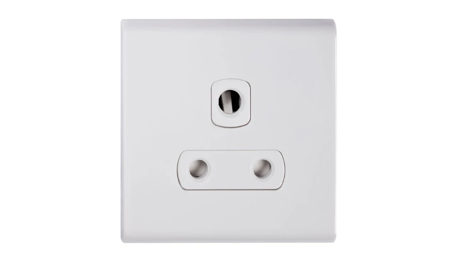 Slimline Screwless 15A Unswitched Socket Round Pin White | DETA Electrical