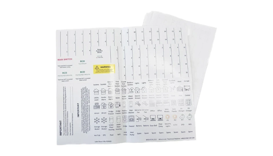 Circuit Protection Label Sheet | DETA Electrical