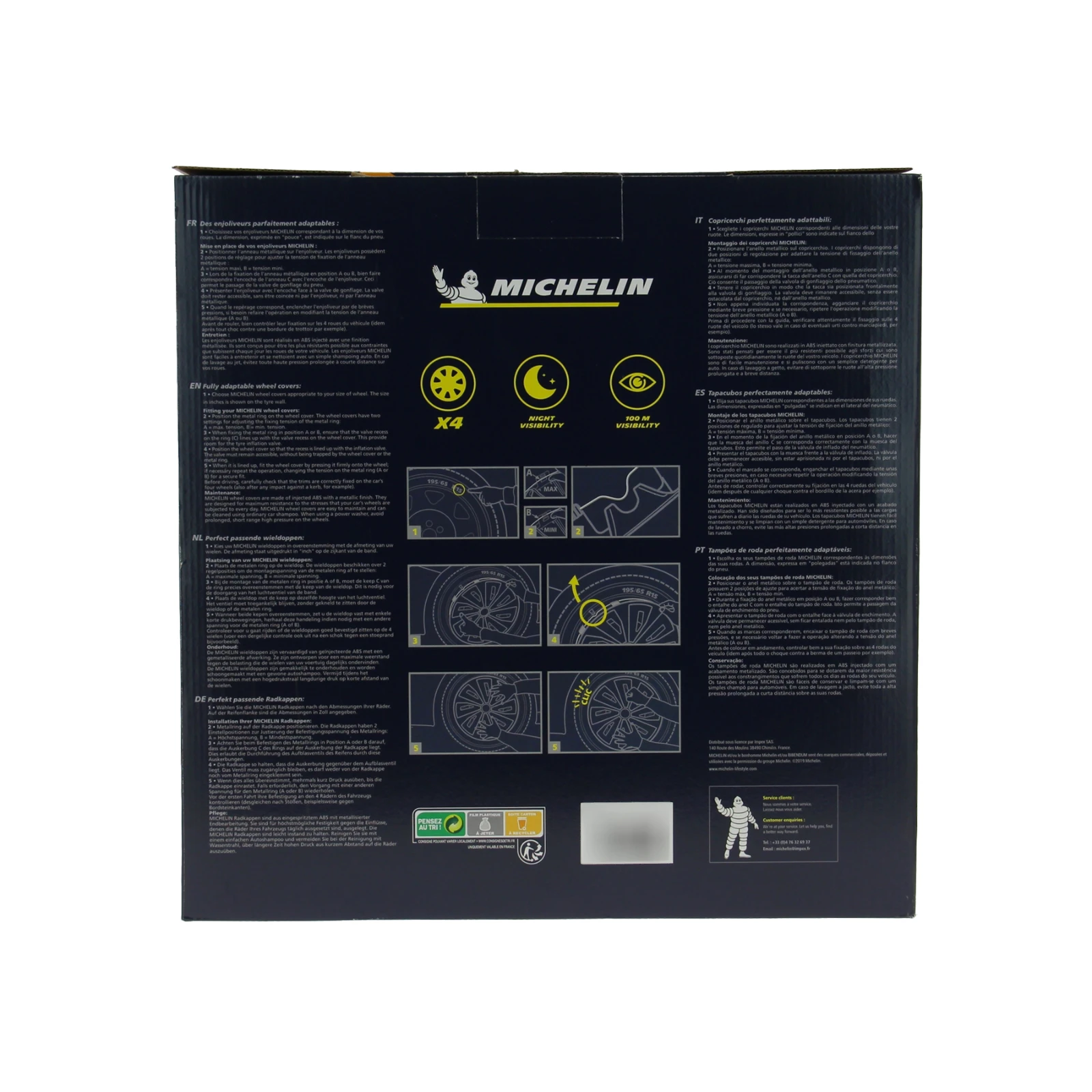 Michelin Wieldoppen 14 inch - zilver/zwart - 4 st