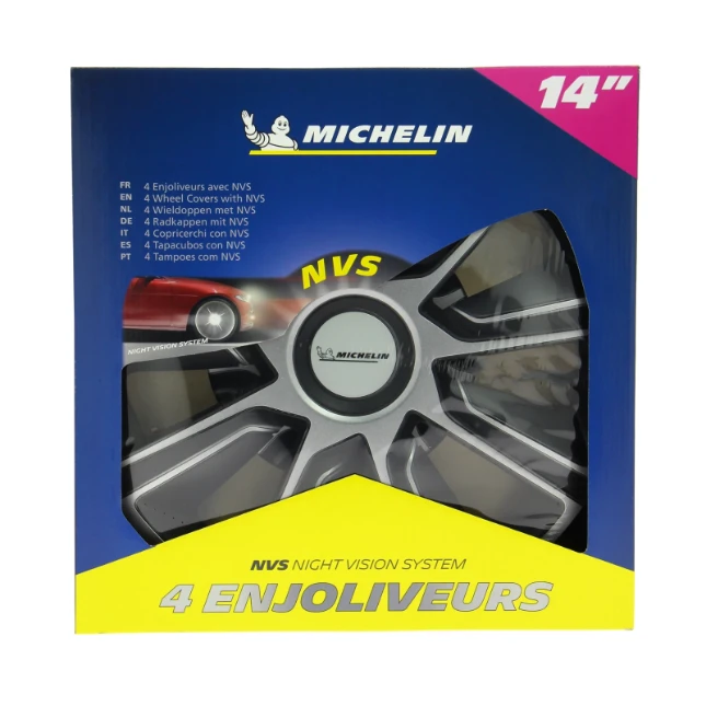 Michelin Wieldoppen 14 inch - zilver/zwart - 4 st
