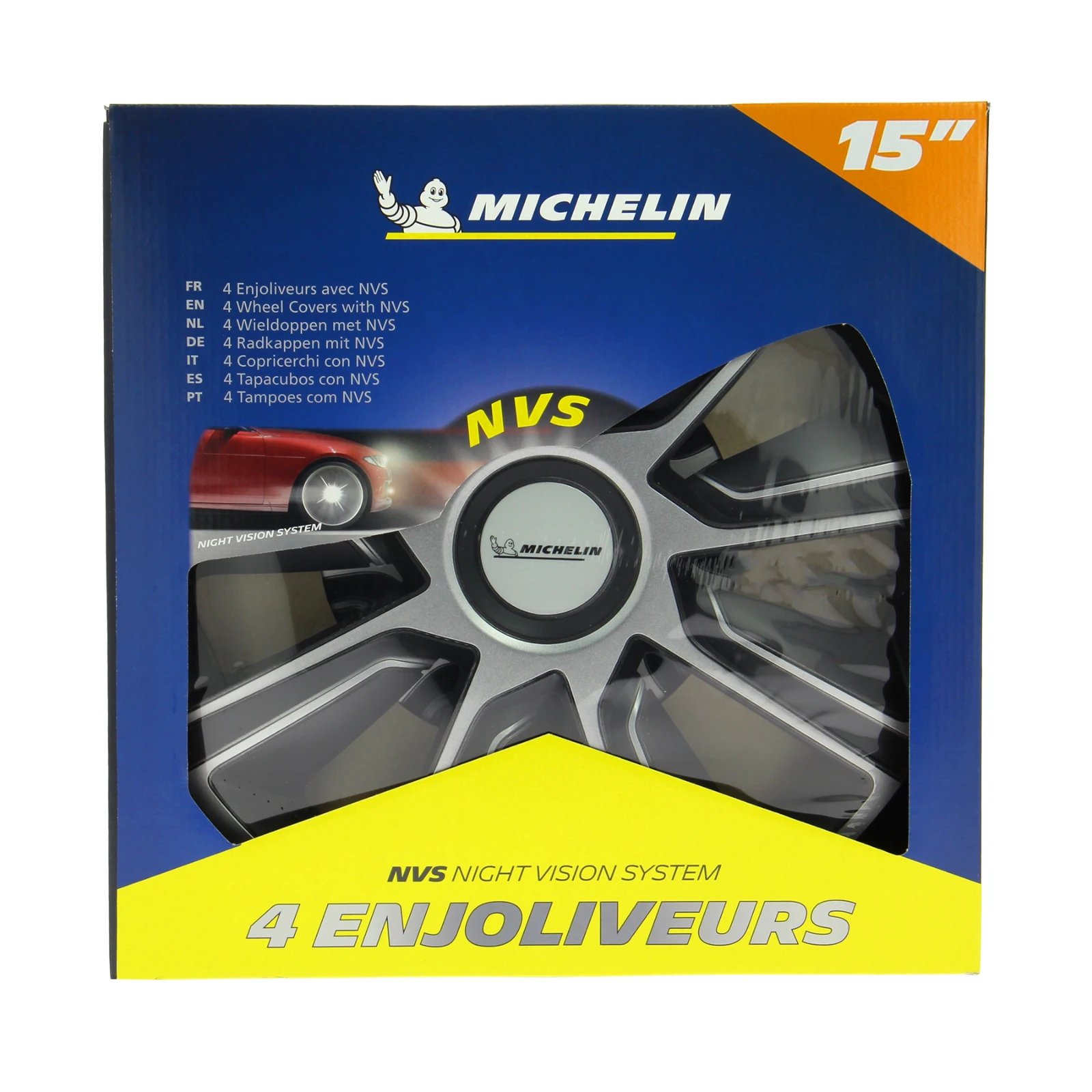 Michelin Wieldoppen 15 inch - zilver/zwart - 4 st