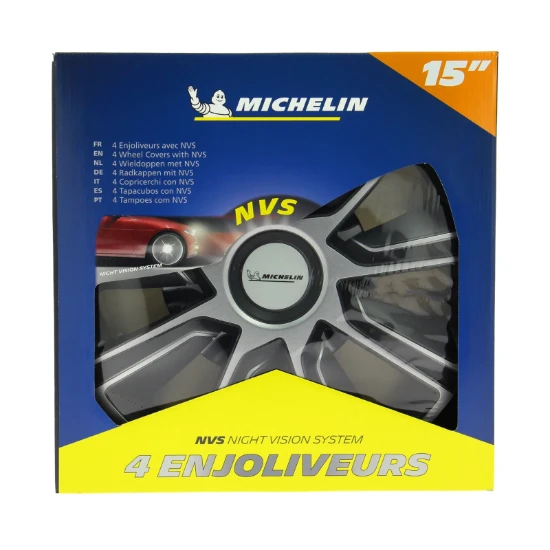 Michelin Wieldoppen 15 inch - zilver/zwart - 4 st