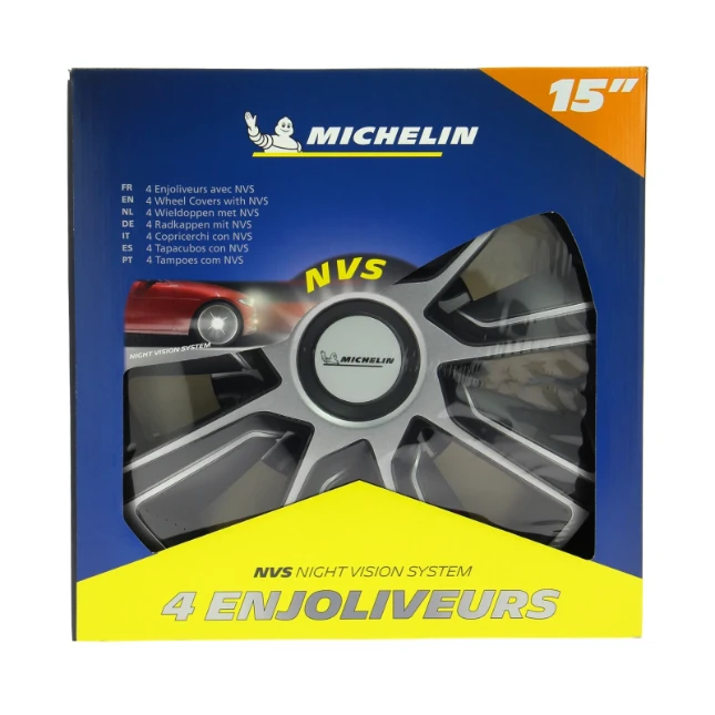 Michelin Wieldoppen 15 inch - zilver/zwart - 4 st
