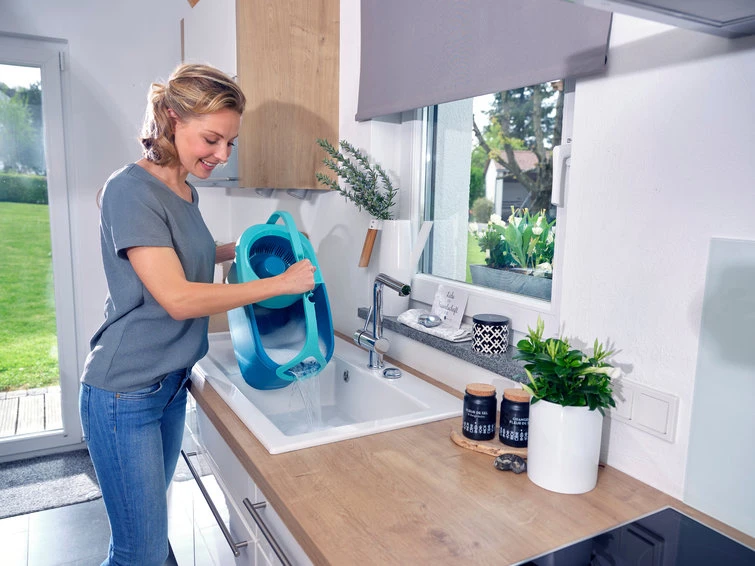 Leifheit Dweilset Clean Twist Disc Mop Ergo met wielen