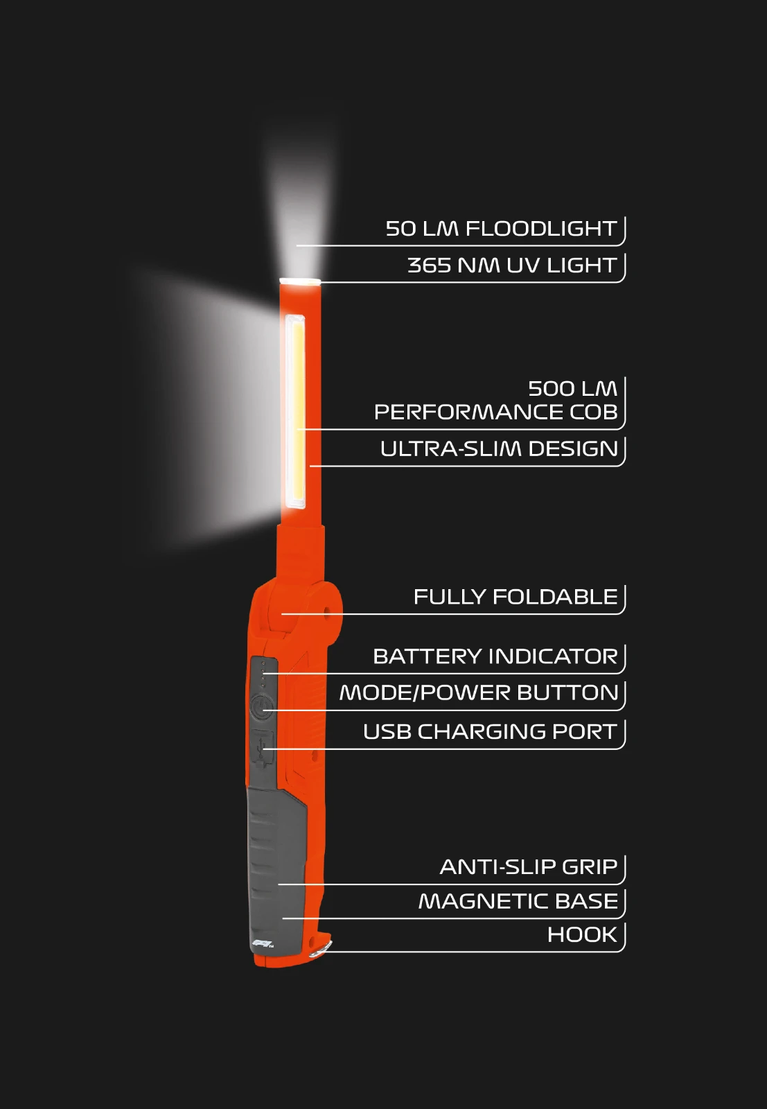 Formula 1 WL500 Inspectielamp LED, UV-licht, opl.