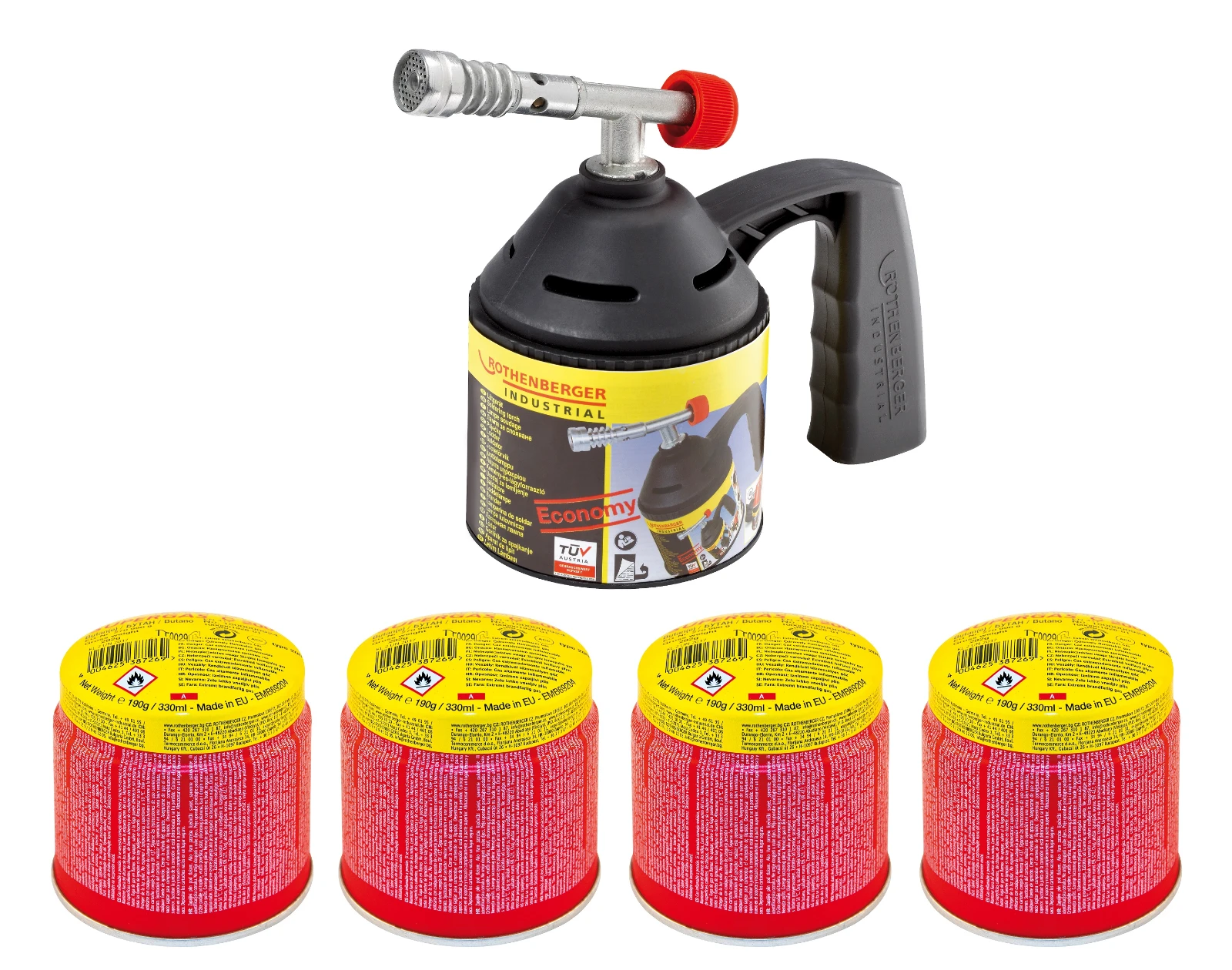 Lampe a souder avec 4 cartouches de gaz C200