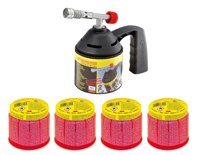 Rothenberger Soldeerlamp met 4x C200 Super Gas